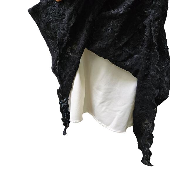 My Michelle Vtg 90s Y2K Fairy Whimsigoth Black Lace Babydoll Hanky Hem Dress L - Picture 5 of 11